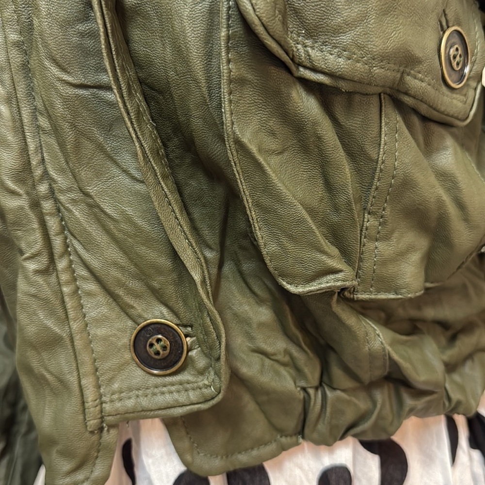 BEBE Faux Leather Green Jacket - Picture 16 of 16